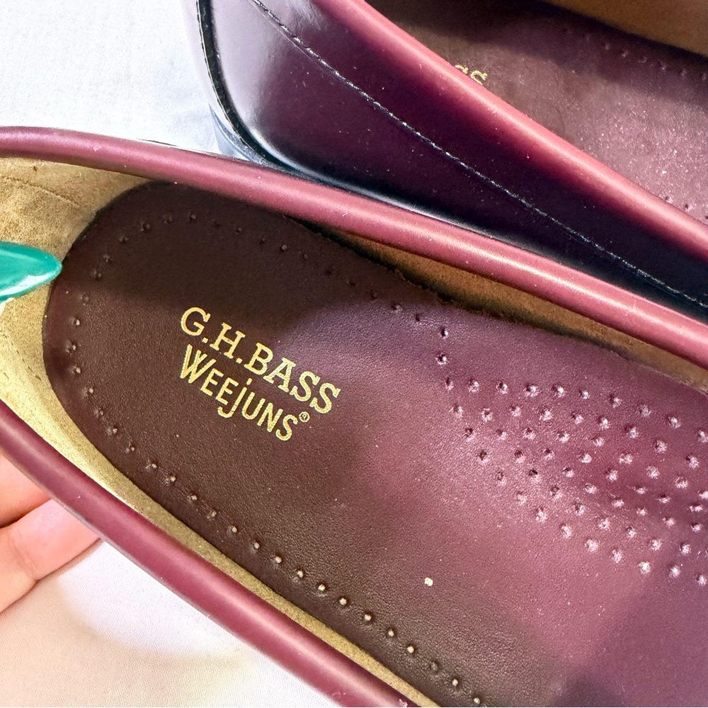 Weejuns G.H. Bass Whitney oxblood Burgundy Leather Loafers women’s 8.5 shoes - Picture 10 of 16